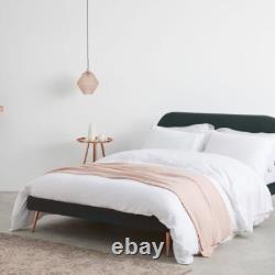MADE King Size Bed, Seafoam Blue Velvet with Memory Foam/Pocket Sprung mattress