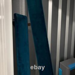 MADE King Size Bed, Seafoam Blue Velvet with Memory Foam/Pocket Sprung mattress