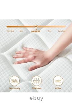 Mattress 10.6 Inch Single Memory Foam Pocket Spring Mattress 3FT Medium Firm