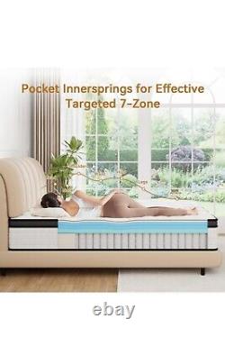 Mattress 10.6 Inch Single Memory Foam Pocket Spring Mattress 3FT Medium Firm