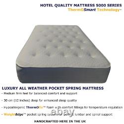 Mattress Memory Foam Pocket Spring Hotel Quality 3FT 4FT6 Double 5FT King 6FT