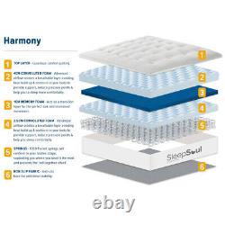 Mattress, SleepSoul Harmony Memory Foam Pocket Spring Mattress with 5 Options