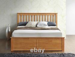Melbourne Oak Wooden Ottoman Storage Bed 4ft6 Double Bed and 5ft King Size Bed