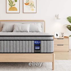 Mellsom Double Mattress 4FT6, Gel Memory Foam 7 Zone Pocket Sprung Hybrid Double