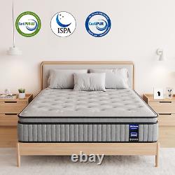 Mellsom Double Mattress 4FT6, Gel Memory Foam 7 Zone Pocket Sprung Hybrid Double