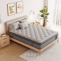 Mellsom Double Mattress 4FT6, Gel Memory Foam 7 Zone Pocket Sprung Hybrid Double