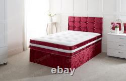 Memory Foam Crush Divan Bed Set With Mattress Headboard 3ft 4ft6 Double 5ft King