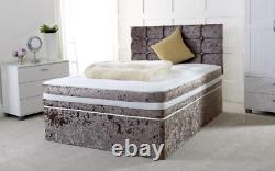 Memory Foam Crush Divan Bed Set With Mattress Headboard 3ft 4ft6 Double 5ft King