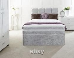 Memory Foam Crush Divan Bed Set With Mattress Headboard 3ft 4ft6 Double 5ft King