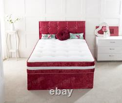 Memory Foam Crush Divan Bed Set With Mattress Headboard 3ft 4ft6 Double 5ft King