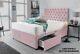 Memory Foam Divan Bed Pink Velvet With Mattress & Headboard 3ft 4ft6 Double 5ft