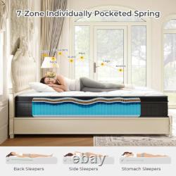 Memory Foam Hybrid Mattress Orthopedic 7 Zone Pocket Sprung Medium Firm Double
