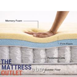 Memory Foam Hybrid Pocket Spring 1000 Vacuumed packed single double king 8-9