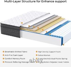 Memory Foam Matress Luxury Sprung Mattress 3ft Single 4ft6 Double 5ft King 6ft