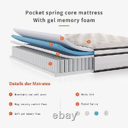 Memory Foam Mattress Cool Gel Hybrid Pocket Spring 10 Year Limited Warranty