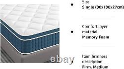 Memory Foam Mattress Orthopaedic Double King 4ft6 5ft 6ft 4 5 6 8 10 12