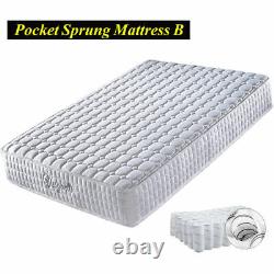 Memory Foam Mattress Sprung Spring Mattress Medium Firm White 3ft 4ft 5ft King