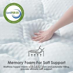 Memory Foam Mattress Topper Double Bed Gel Mattress Pad with Extra Deep Pocket