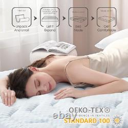 Memory Foam Mattress Topper Double Bed Gel Mattress Pad with Extra Deep Pocket
