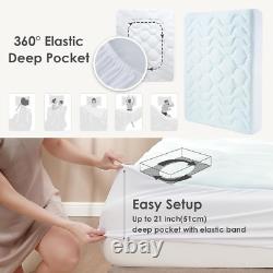 Memory Foam Mattress Topper King Size, Gel Cooling Pad Extra Deep Pocket 150x200