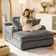 Memory Foam Oversized Single Sofa With Cup Holders & Side Pocket For Living Room