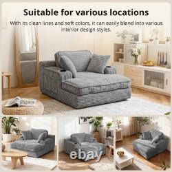 Memory Foam Oversized Single Sofa With Cup Holders & Side Pocket for Living Room