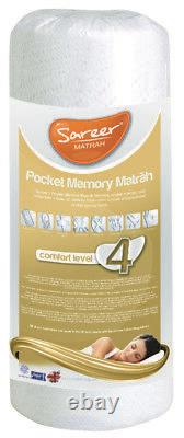 Memory Foam Pocket Sprung Sareer Matrah Mattress 2ft 3ft 4ft 4ft6 5ft 6ft