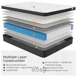 Memory Foam Sprung Mattress Hybrid 3ft Single 4ft 4ft6 Double 5ft King 6FT 25CM