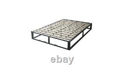 Modern Attic Or Loft Low Platform Black Metal Bed Frame Single, Double, KingSize