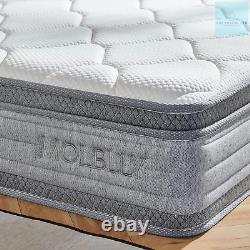 Molblly Double Mattress 4FT6 Hybrid Pocket Sprung Memory Foam Mattress with & in