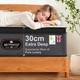 Mutsault Single Mattress 3ft, Hybrid Pocket Sprung/memory Foam, Extra Deep 30cm