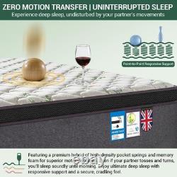 Mutsault Single Mattress 3FT, Hybrid Pocket Sprung/Memory Foam, Extra Deep 30cm