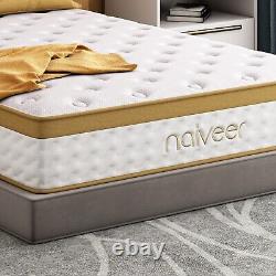 Naiveer 10 Inch King Size 5FT Gel Memory Foam Hybrid Pocket Spring Mattress