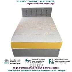 Natural Bamboo Medical Memory Foam Pocket Spring Mattress 4FT6 Double 5FT King