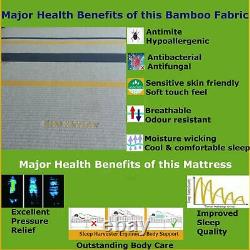 Natural Bamboo Memory Foam Pocket Spring Mattress 3FT Double 4FT6 King 5FT 6FT