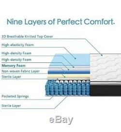 New Inofia Airy 5ft King Size Memory Foam & Pocket Sprung Mattress 24cm