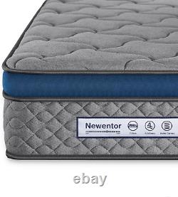 Newentor 5ft King Mattress, 10 Inch Medium Firm Memory Foam Pocket Sprung 7 &