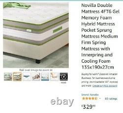 Novella double mattress memory foam hybrid and pocket sprung