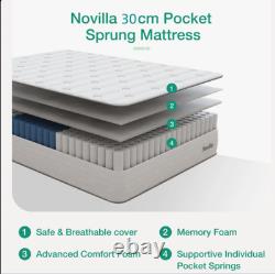 Novilla 30cm Medium Memory Foam Pocket Sprung Mattress