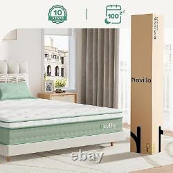 Novilla Double Bed Mattresses 10.6 Inch 3-Zone Gel Memory Foam Pocket Sprung Ma