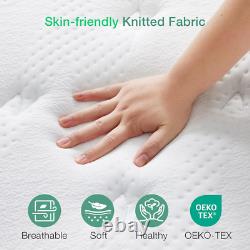 Novilla Double Bed Mattresses 9.8 Inch 3-Zone Gel Memory Foam Pocket Sprung Mat