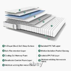 Novilla Gel Memory Foam Pocket Sprung Mattress, 7 Inch Single Mattress
