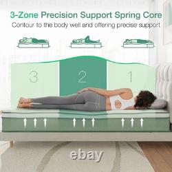 Novilla Mattresses King Size 9.8 Inch 3-Zone Gel Memory Foam Pocket Sprung Mattr