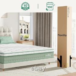 Novilla Mattresses King Size 9.8 Inch 3-Zone Gel Memory Foam Pocket Sprung Mattr