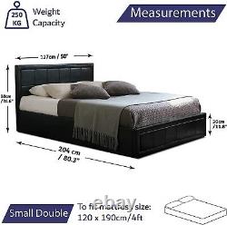 Ottoman Bed Frame Storage Bed & Mattress Single Small Double 4ft6 King Size Bed