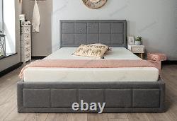 Ottoman Storage Bed Gas Lift Up Bed Frame With Sprung Mattress 3ft Double King
