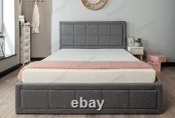 Ottoman Storage Bed Gas Lift Up Bed Frame With Sprung Mattress 3ft Double King
