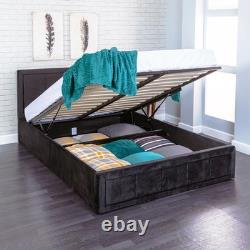 Ottoman Storage Gas Lift Up Double & King Size Fabric Bed Memory Foam Mattress