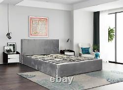 Ottoman Storage Single Double & King Size Fabric Bed Memory Foam Mattress Option