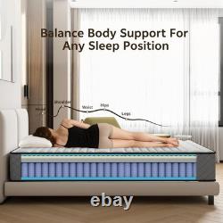 Pillow Top Double Mattress 25CM Hybrid Memory Foam & Pocket Spring for Comfort